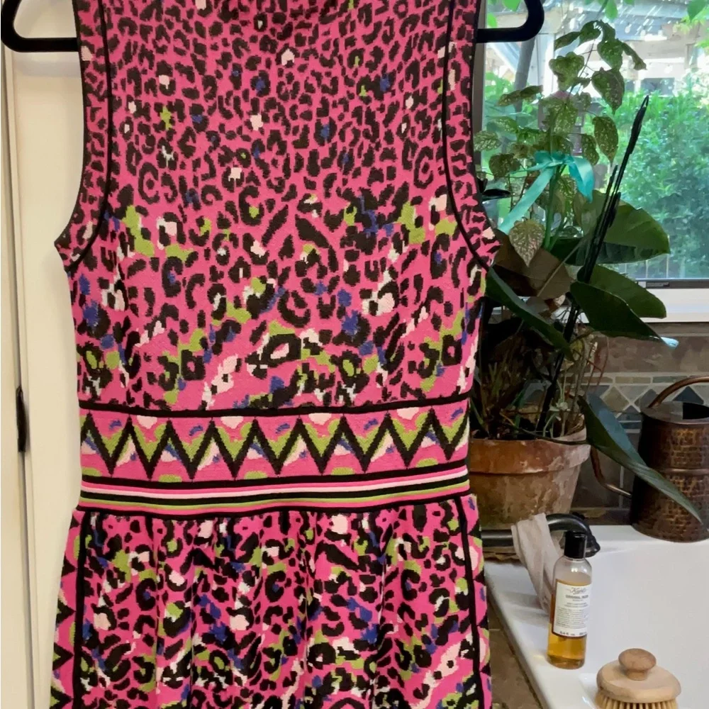 MISSONI Black and Pink A-Line Mini Dress Sleeveless - Picture 3 of 11